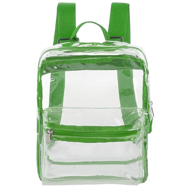 Custom Mini Clear PVC Transparent Backpack with Front Accessory Pocket (11"x5") - 2