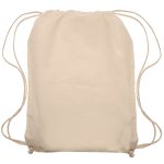 Custom Natural Bags Lightweight Cotton Drawstring Backpacks - 1