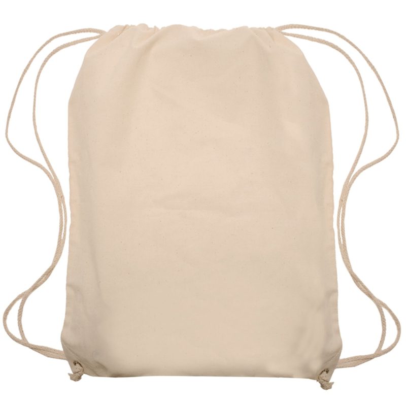 Custom Natural Bags Lightweight Cotton Drawstring Backpacks - 1