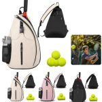 Custom Oxford Fabric Sling Backpack With Racket Pocket For Tennis And Pickleball - 1