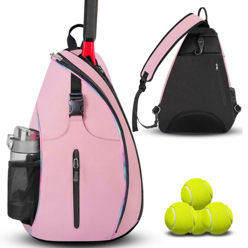 Custom Oxford Fabric Sling Backpack with Racket Pocket for Tennis and Pickleball - 2