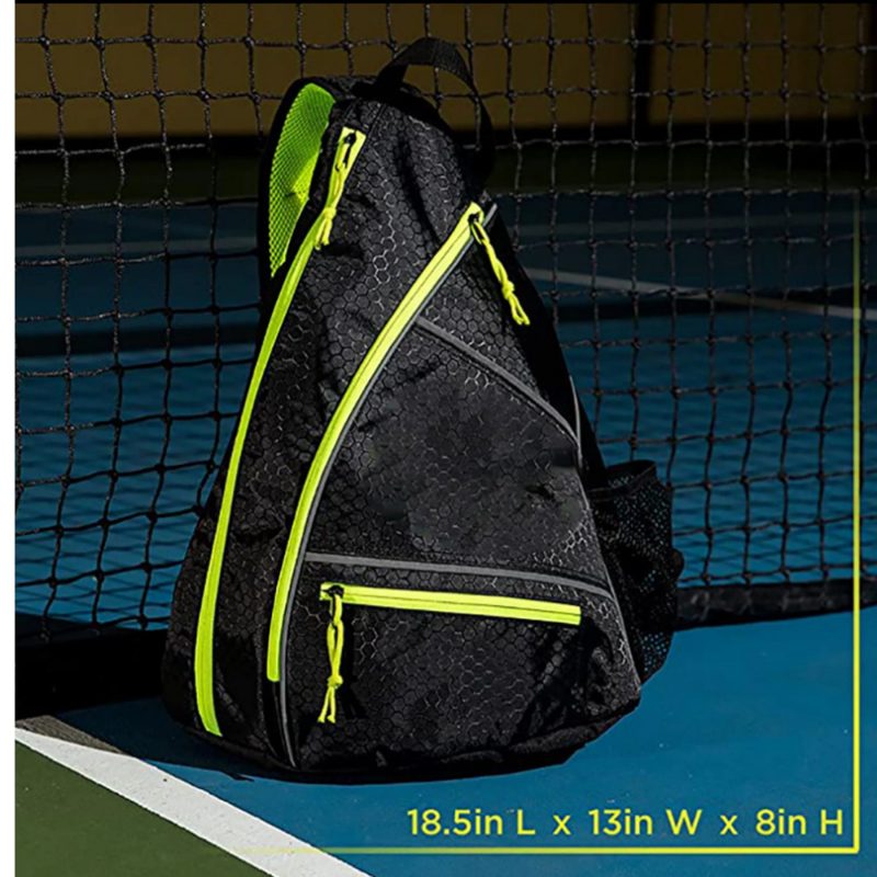 Custom Pickleball Backpack Adjustable Sling Bag With Fence Hook - 1