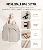 Custom Pickleball & Racquet Sports Backpack Large-Capacity Dedicated Shoe Compartment Pickleball Tennis - 3