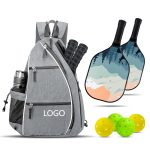 Custom Pickleball Sling Bag Crossbody Backpack with Water Bottle Holder & Fence Hook