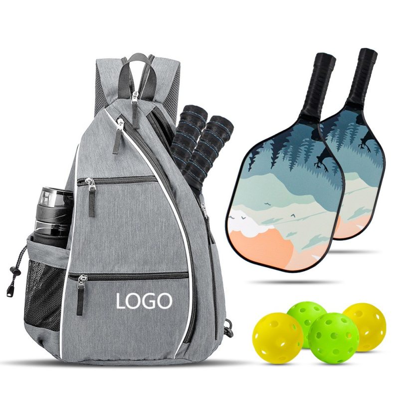 Pickleball-Sling-Bag-Crossbody-Backpack-with-Water-Bottle-Holder-Fence-Hook-MS288 Custom Pickleball Sling Bag Crossbody Backpack with Water Bottle Holder & Fence Hook