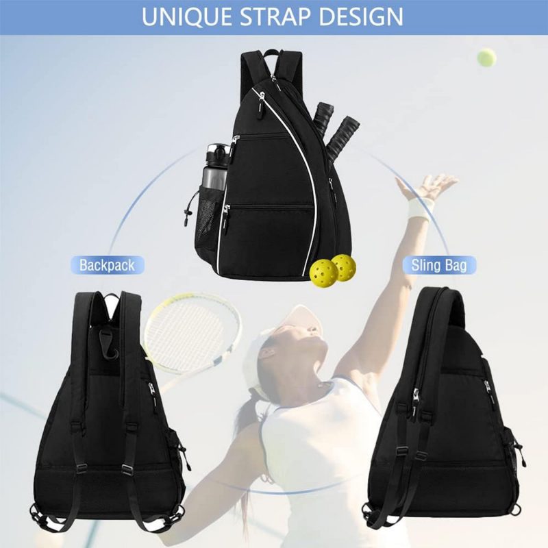Custom Pickleball Tennis Paddle Sling Bag Sport Backpack Nylon Material - 3