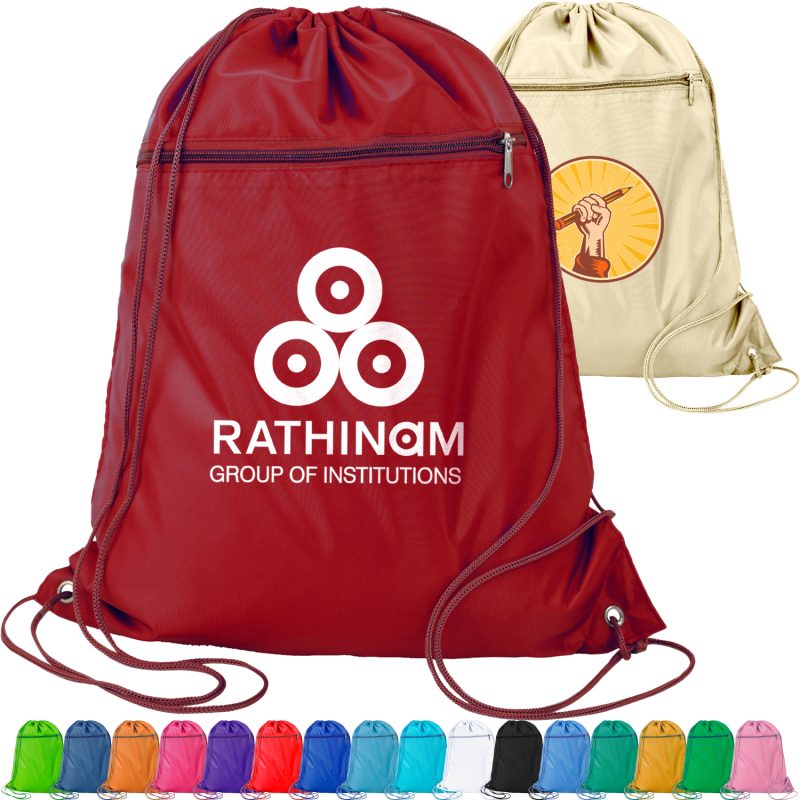 Custom Polyester Drawstring Bag USA Decorated (15" x 18.75")