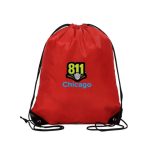 Custom Premium 210D Polyester Drawstring Cinch Up Backpack w/ Reinforced Edge (14"W x 17"H) - 3