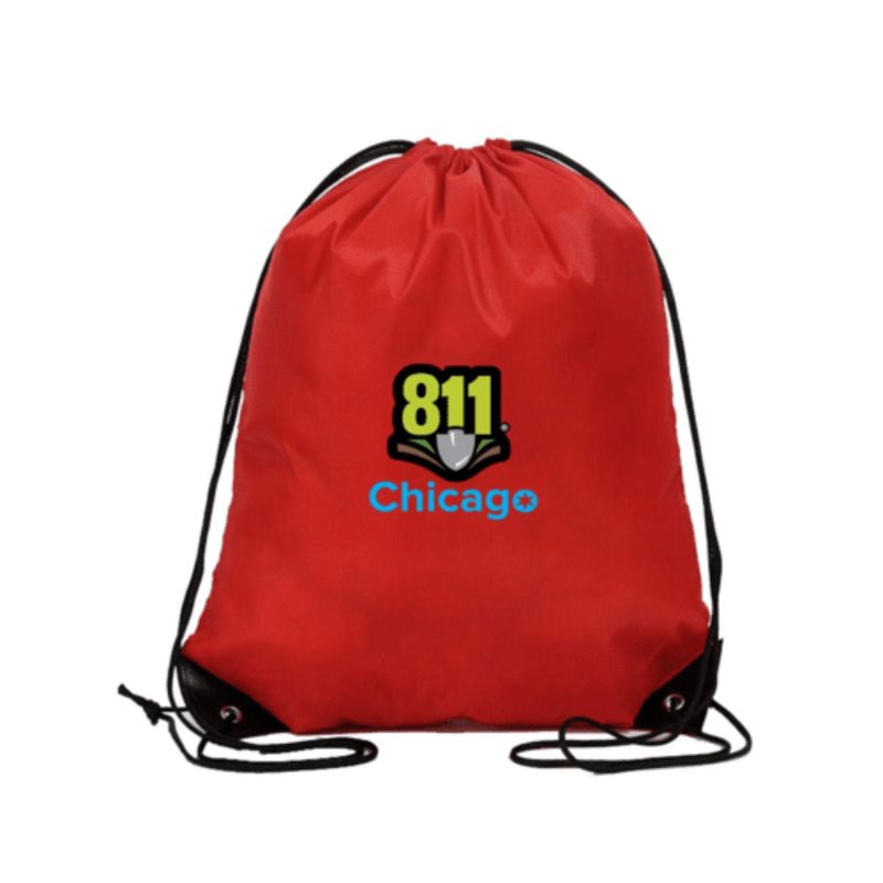 Custom Premium 210D Polyester Drawstring Cinch Up Backpack w/ Reinforced Edge (14"W x 17"H) - 3