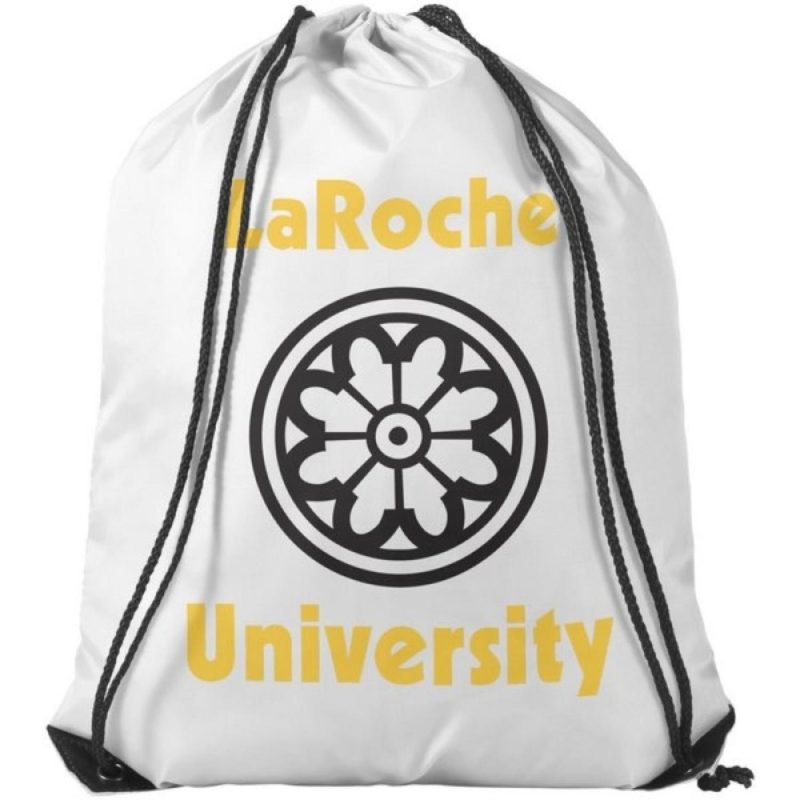 Custom Premium 210D Polyester Drawstring Cinch Up Backpack w/ Reinforced Edge (14"W x 17"H)