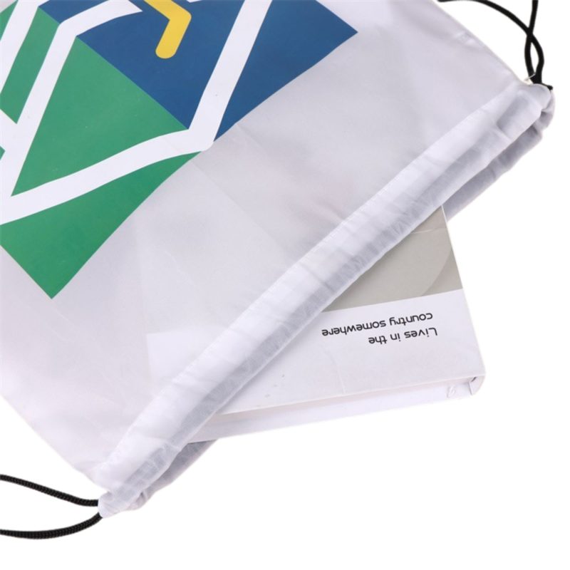 Custom Premium 210D Polyester Full Color Drawstring Bag w/ Reinforced Edge (14" x 18") - 5