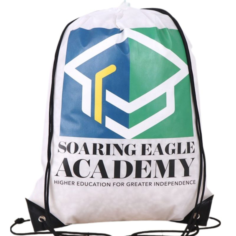 Custom Premium 210D Polyester Full Color Drawstring Bag w/ Reinforced Edge (14" x 18")