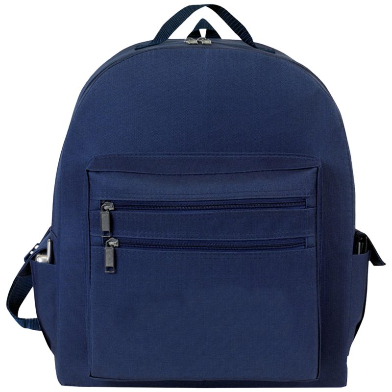 Custom Premium 600D Multi-Zipper Essentials Backpack (12" x 16.5" x 5") - 1