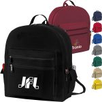 Custom Premium 600D Multi-Zipper Essentials Backpack (12" x 16.5" x 5")