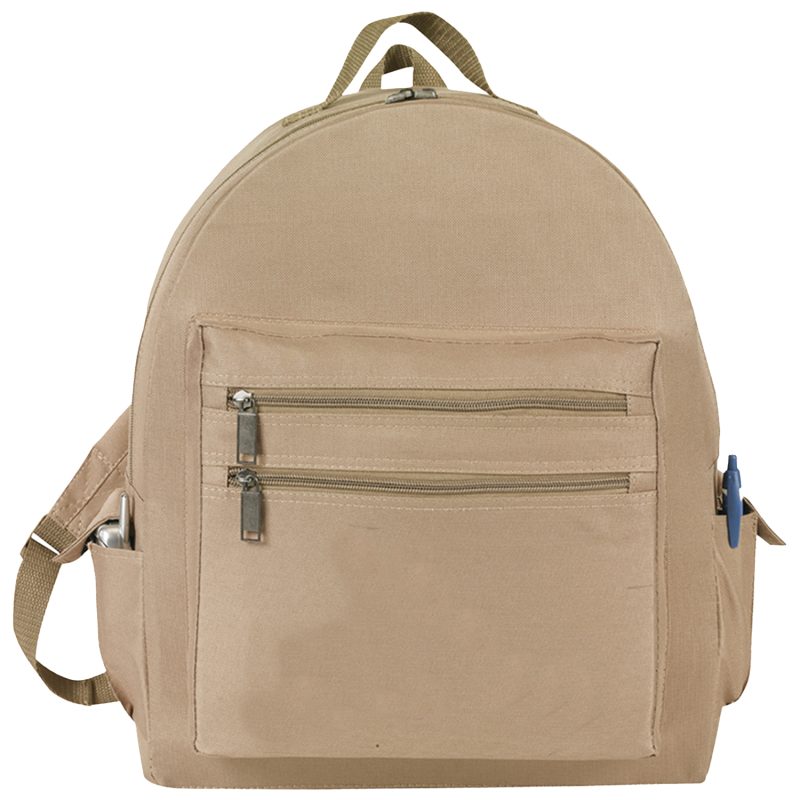 Custom Premium 600D Multi-Zipper Essentials Backpack (12" x 16.5" x 5") - 2