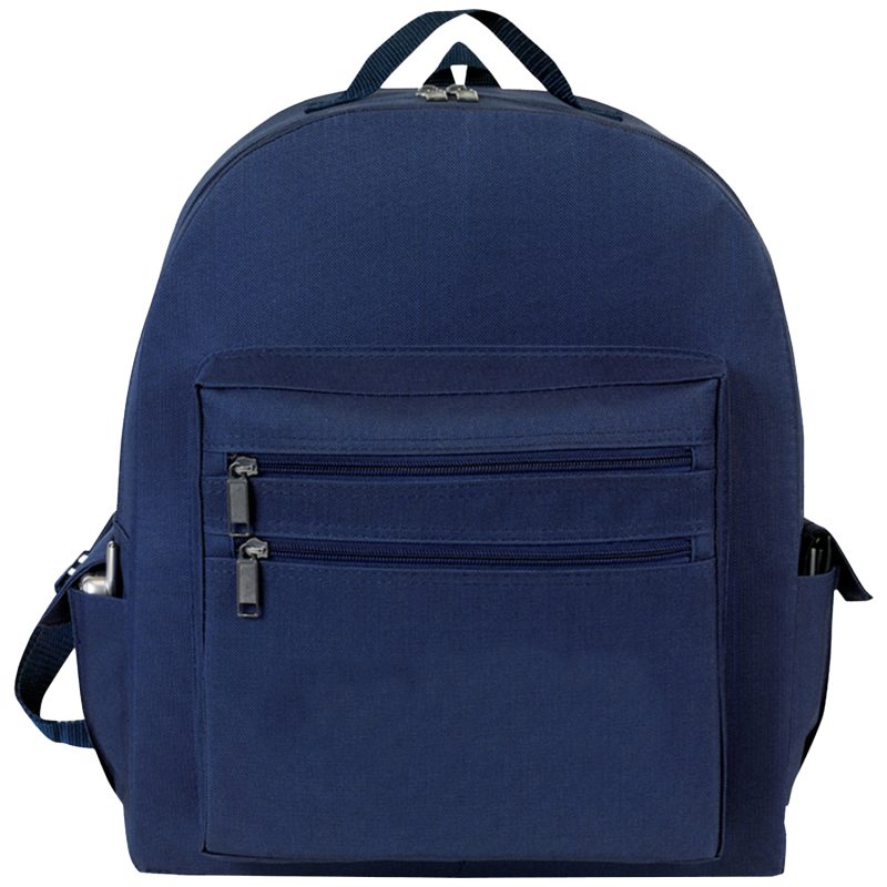 Custom Premium 600D Multi-Zipper Essentials Backpack (12" x 16.5" x 5") - 3
