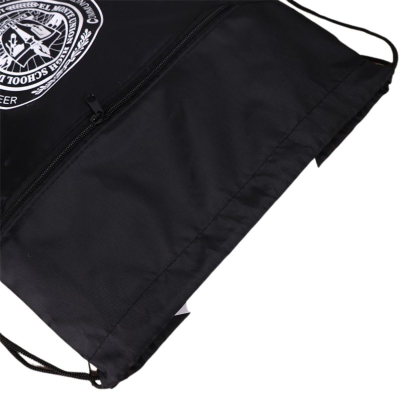 Custom Premium Drawstring Side Mesh Backpack w/ Earphone Outlet & Front Zipper Pocket (14" x 18") - 3