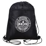 Custom Premium Drawstring Side Mesh Backpack w/ Earphone Outlet & Front Zipper Pocket (14" x 18") - 5