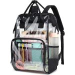 Custom Premium Heavy Duty Clear PVC Transparent Backpack (15.5"x10"x5") - 1