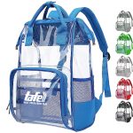 Custom Premium Heavy Duty Clear PVC Transparent Backpack (15.5"x10"x5")