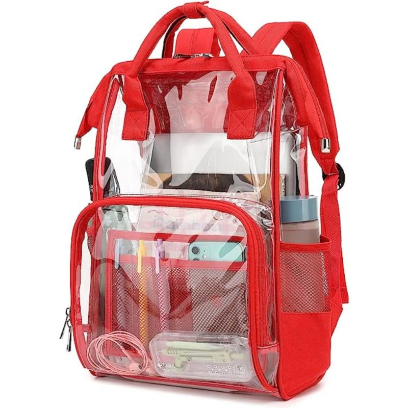 Custom Premium Heavy Duty Clear PVC Transparent Backpack (15.5"x10"x5") - 2