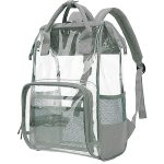 Custom Premium Heavy Duty Clear PVC Transparent Backpack (15.5"x10"x5") - 3