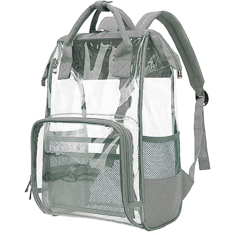 Custom Premium Heavy Duty Clear PVC Transparent Backpack (15.5"x10"x5") - 3