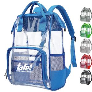 Custom Premium Heavy Duty Clear PVC Transparent Backpack (15.5"x10"x5")