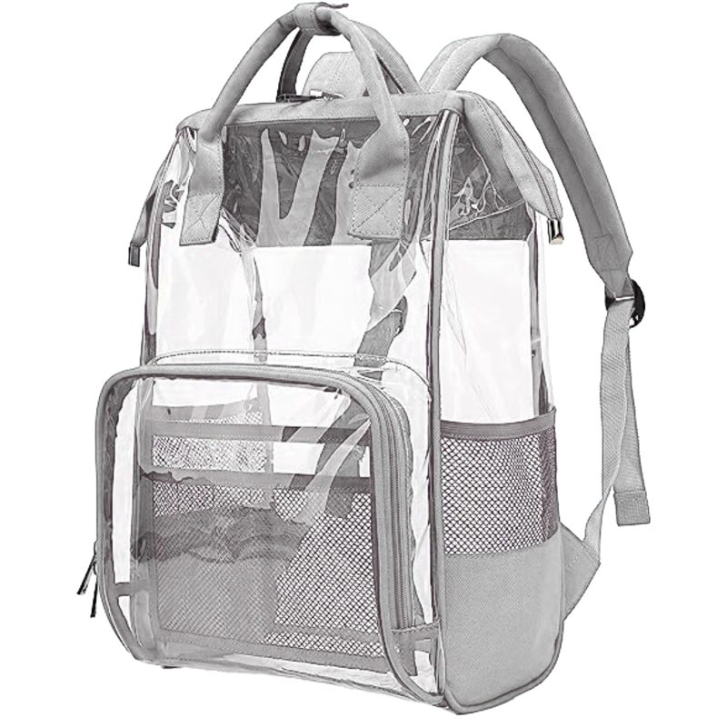 Custom Premium Heavy Duty Clear PVC Transparent Backpack (15.5"x10"x5") - 8
