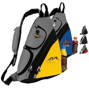 Custom Premium Sporty Urban Sling Crossbody Backpack w/ Earphone Outlet (14"W x 18"H x 5"D)
