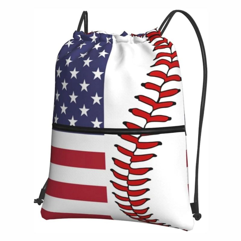 Custom Premium Sublimated Drawstring Cinch Up w/ Front Zipper Pocket Backpack (14" x 17")