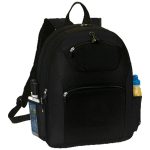 Custom Premium TravelPro Multi-Compartment Laptop Backpack w/ Earphone Outlet (13" x 17" x 5") - 2