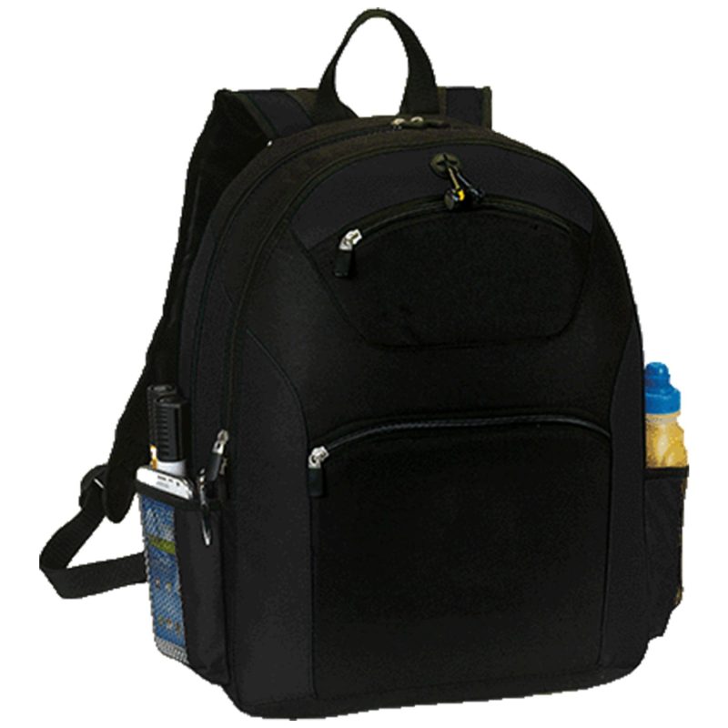 Custom Premium TravelPro Multi-Compartment Laptop Backpack w/ Earphone Outlet (13" x 17" x 5") - 2