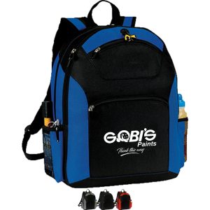Custom Premium TravelPro Multi-Compartment Laptop Backpack w/ Earphone Outlet (13" x 17" x 5")