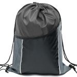 Custom Premium Tri Color Drawstring Backpack w/ Side Mesh Pocket Bag (14" x 18") - 7