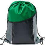 Custom Premium Tri Color Drawstring Backpack w/ Side Mesh Pocket Bag (14" x 18") - 8