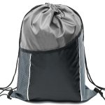 Custom Premium Tri Color Drawstring Backpack w/ Side Mesh Pocket Bag (14" x 18") - 9