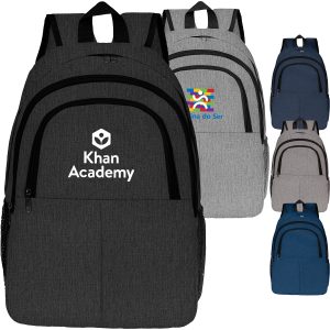 Custom Professional Heather Lite Water-Resistant Business Laptop Backpack