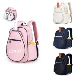 Custom Quilted Pickleball Backpack With Shoe Compartment