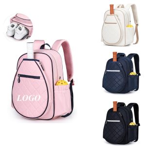 Custom Quilted Pickleball Backpack With Shoe Compartment