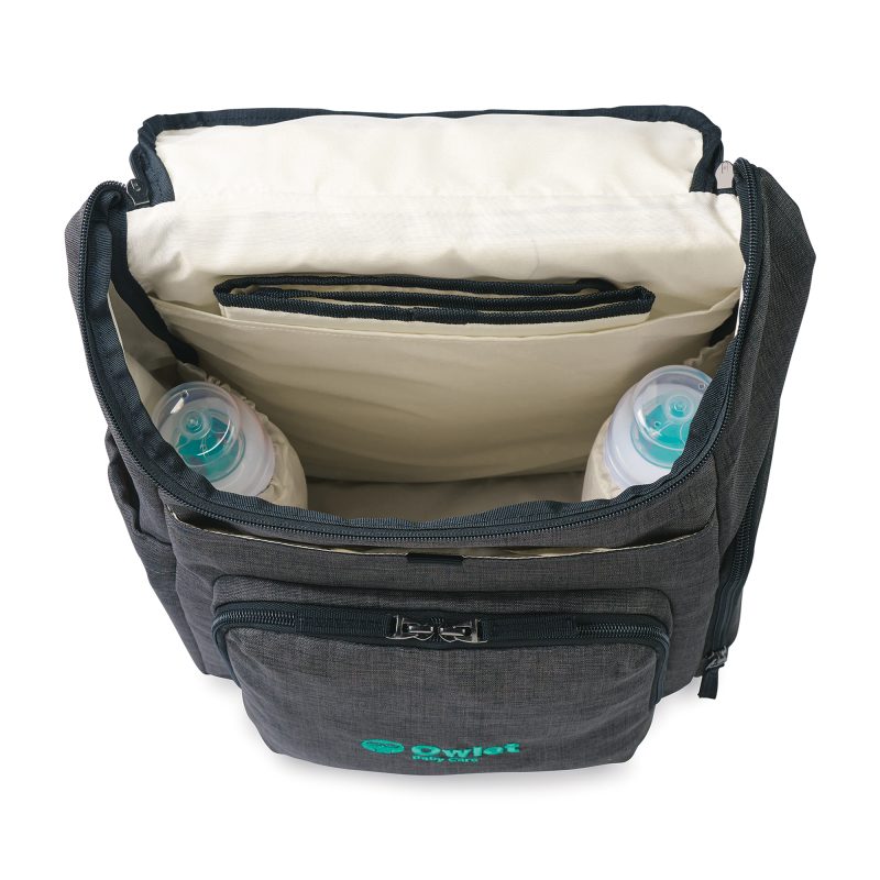 Custom Reagan Recycled rPET Diaper Backpack - Charcoal Heather - 3