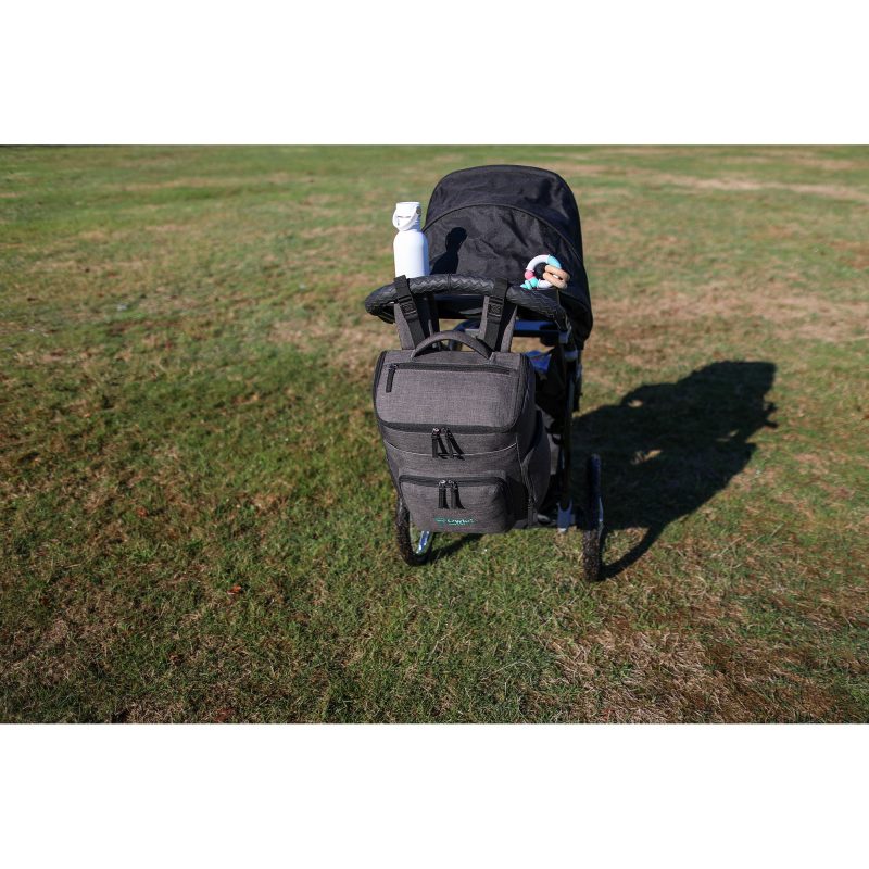 Custom Reagan Recycled rPET Diaper Backpack - Charcoal Heather - 6