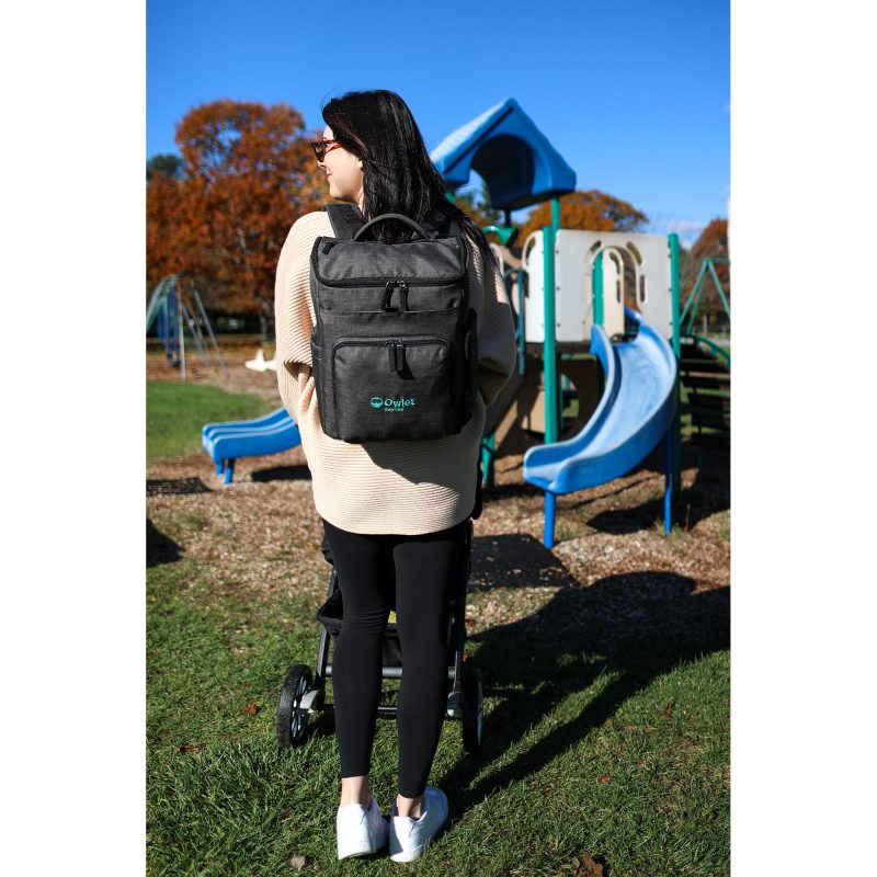 Custom Reagan Recycled rPET Diaper Backpack - Charcoal Heather - 7