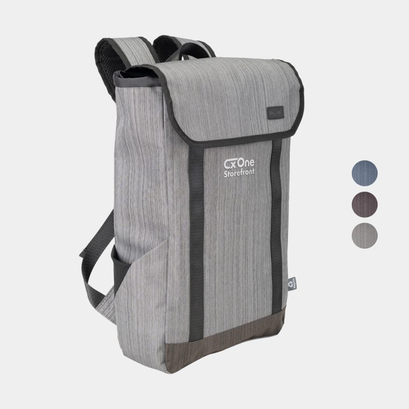 RejuVe®-ELEMENT-Recycled-Heather-Modern-Business-Travel-Backpack-RJEL8823 Custom RejuVe® ELEMENT Recycled Heather Modern Business Travel Backpack
