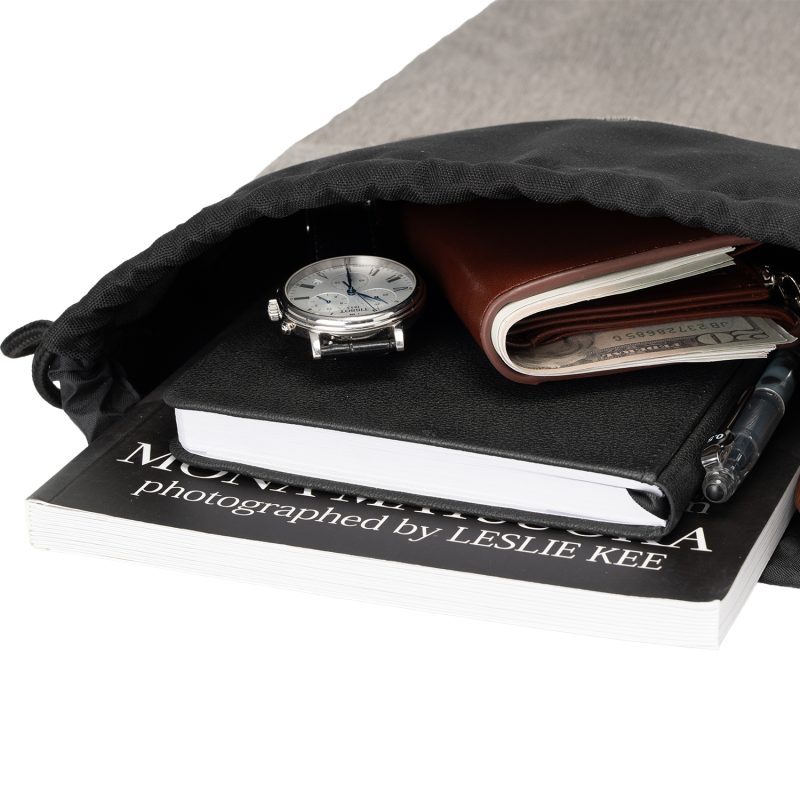 Custom RejuVe® MILANO Recycled Heather Modern Sleek Drawstring Bag - 2