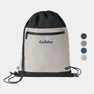 Custom RejuVe® MILANO Recycled Heather Modern Sleek Drawstring Bag