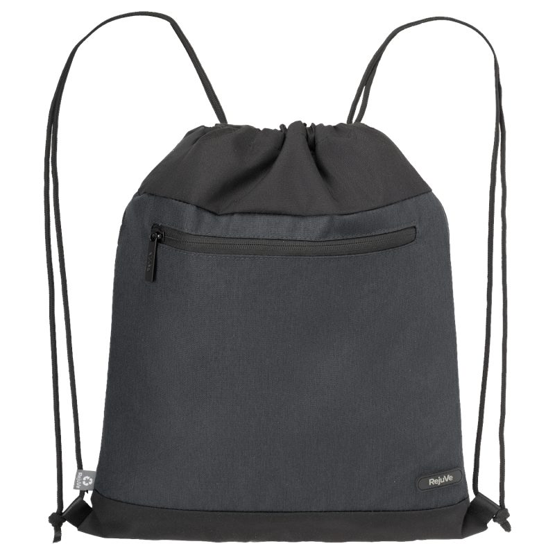 Custom RejuVe® MILANO Recycled Heather Modern Sleek Drawstring Bag - 4