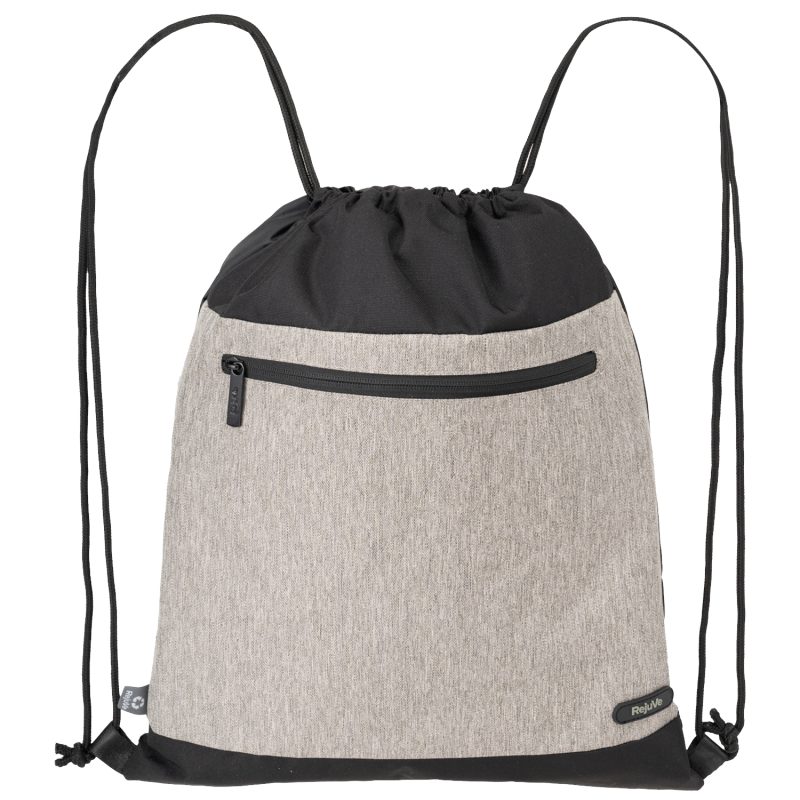 Custom RejuVe® MILANO Recycled Heather Modern Sleek Drawstring Bag - 7