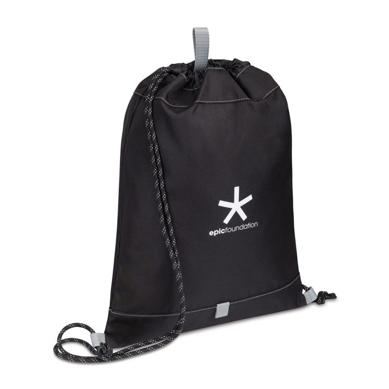 Custom Repeat Recycled rPET Cinchpack - Medium Grey - 2