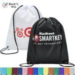 Custom Rock'it 3-Day Premium 210D Polyester Drawstring Backpack